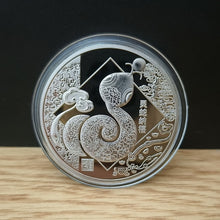Load image into Gallery viewer, Snake Year Commemorative Medal Color Gold Plated Silver Plated