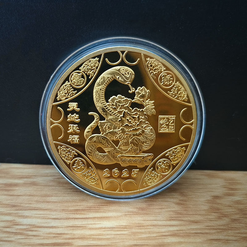 Snake Year Commemorative Medal Color Gold Plated Silver Plated