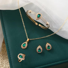 Load image into Gallery viewer, Jewelry Suit Women's Water Drop Gem Series Necklace Earring Ring Bracelet Four-piece Set
